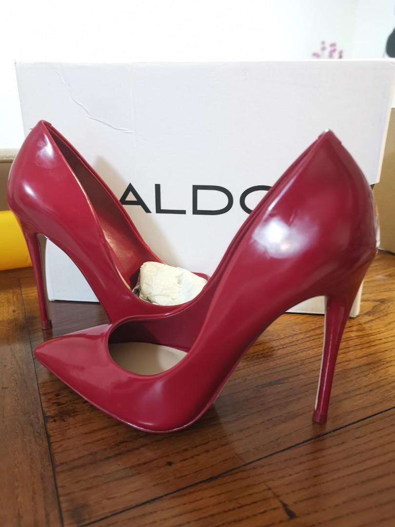 Aldo red patent heels store