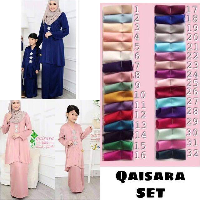 Baju Kurung Kebaya Qaisara Ibu Dan Anak Set Women S Fashion Muslimah Fashion On Carousell