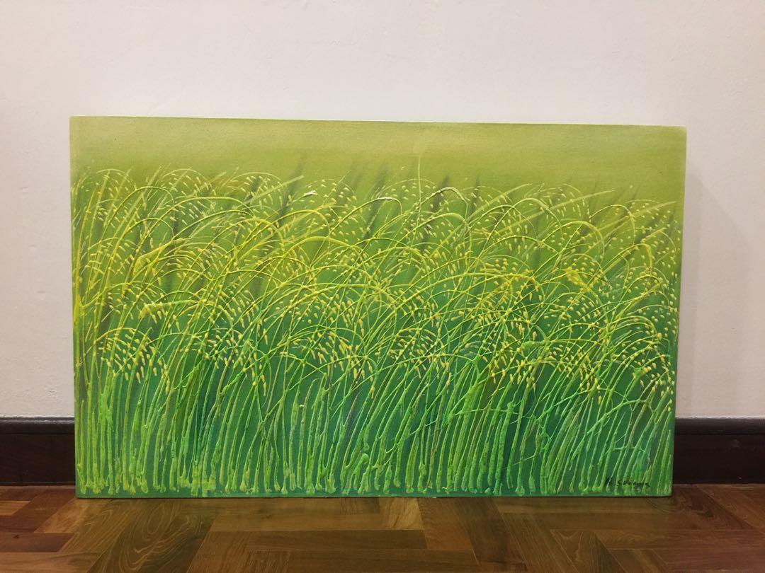 Balinese Oil Painting Of Paddy Rice Fields Furniture Home Decor Others On Carousell