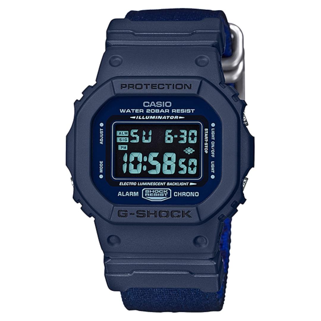 CASIO G-SHOCK DW-5600 series DW-5600LU-2 迷彩藍色布質錶帶GSHOCK