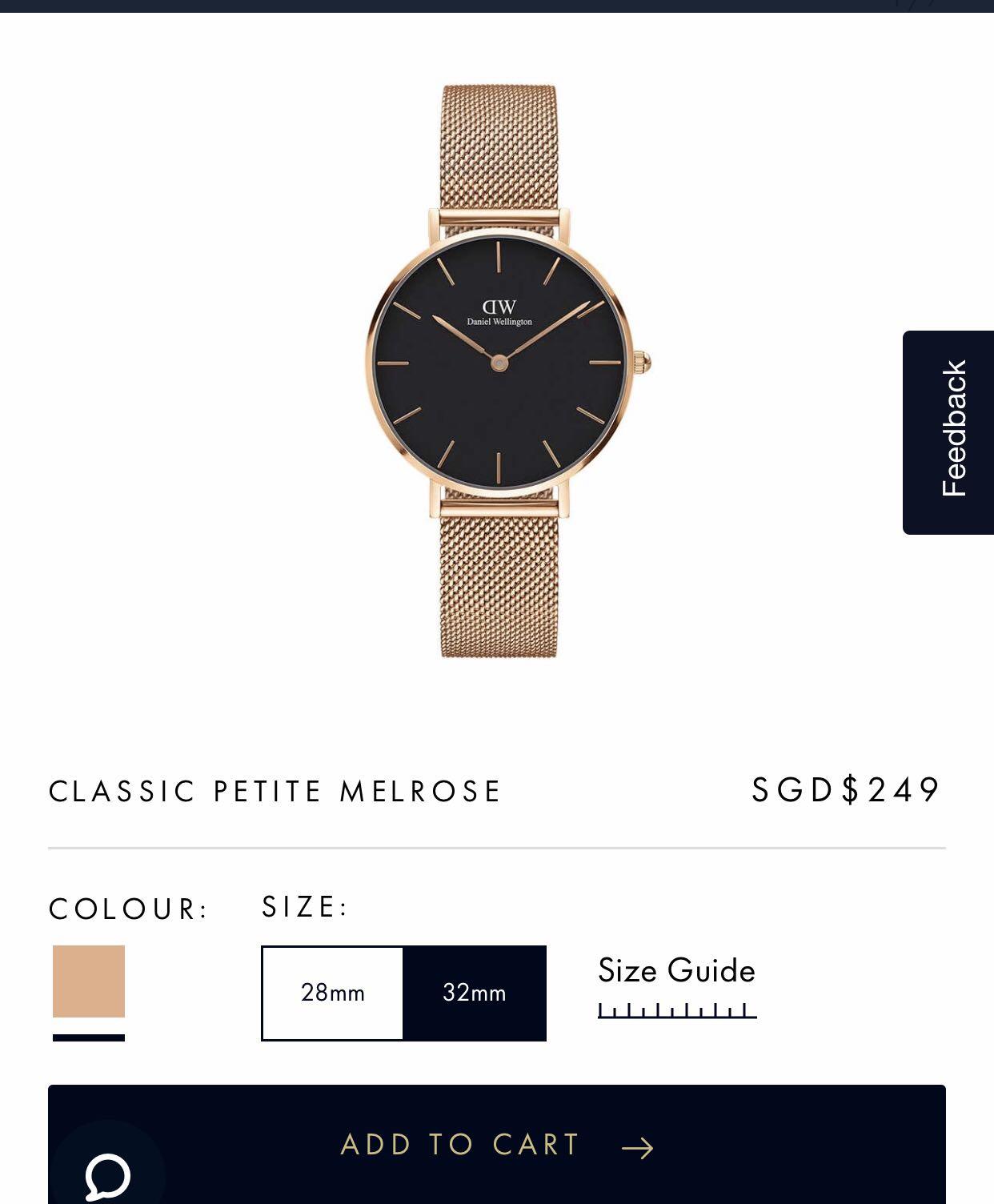 Daniel wellington 2024 size guide