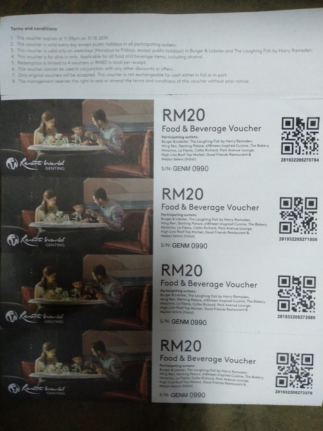 Genting F B Vouchers Tickets Vouchers Gift Cards Vouchers On Carousell