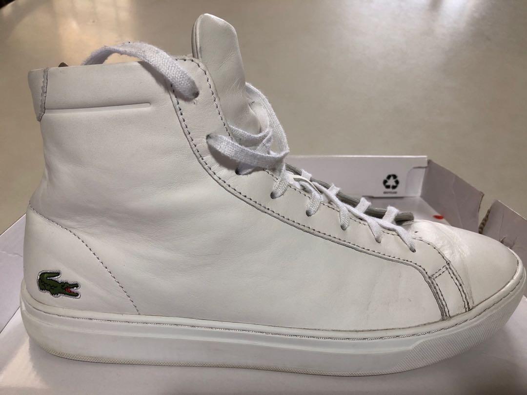 lacoste white boots
