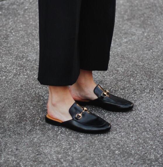 gucci black flat shoes
