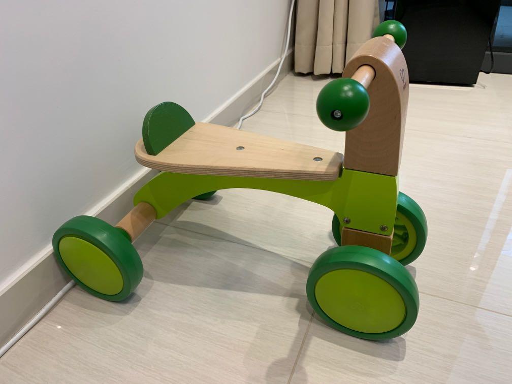 hape scoot around ride on wood bike