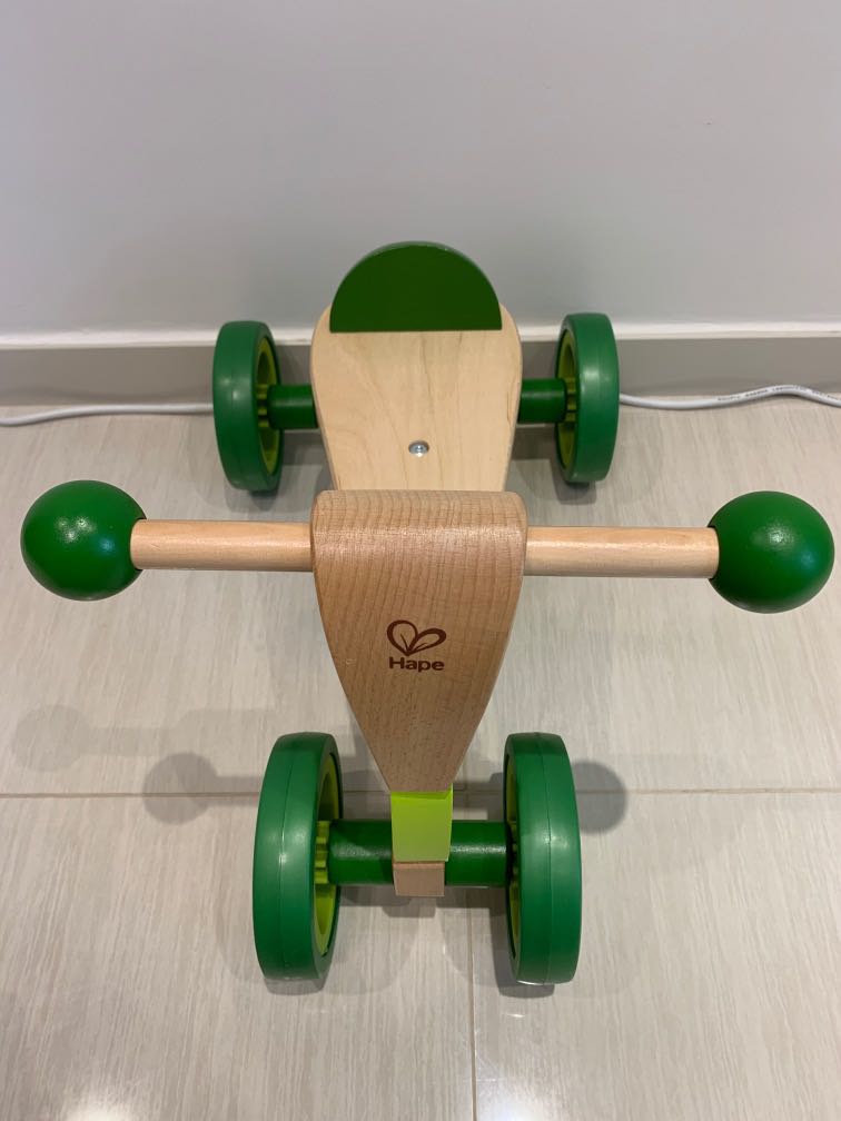 hape scoot around ride on wood bike
