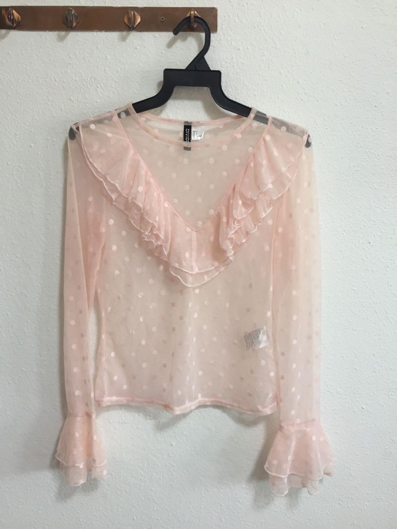 h&m sheer blouse