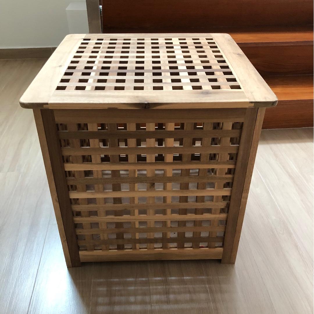 ikea hol wooden storage box side table furniture home living furniture tables sets on carousell