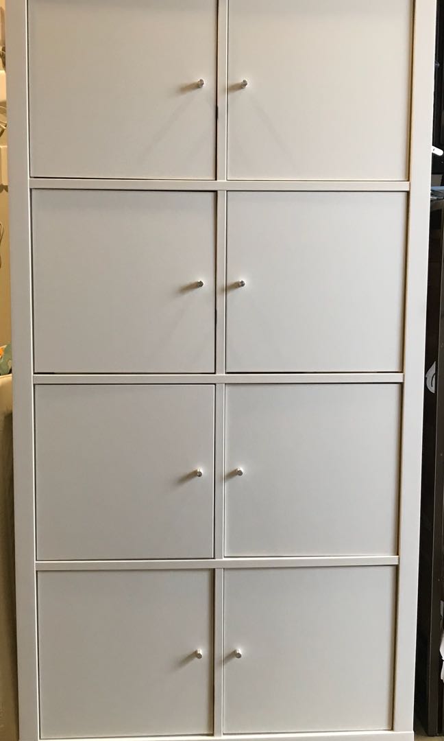 Ikea Kallax Shelving Unit With Doors White Furniture Shelves