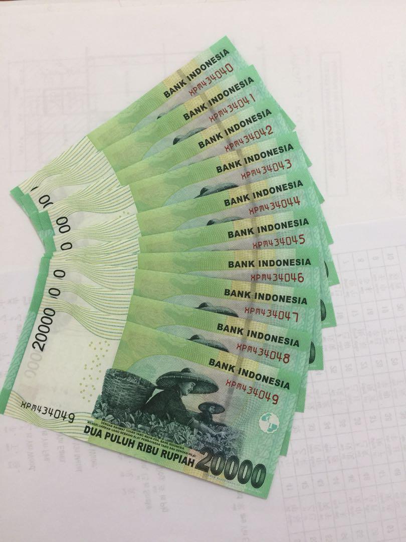Indonesia Banknotes, 20,000 Rupiah, Uncirculated, Replacement Series ...