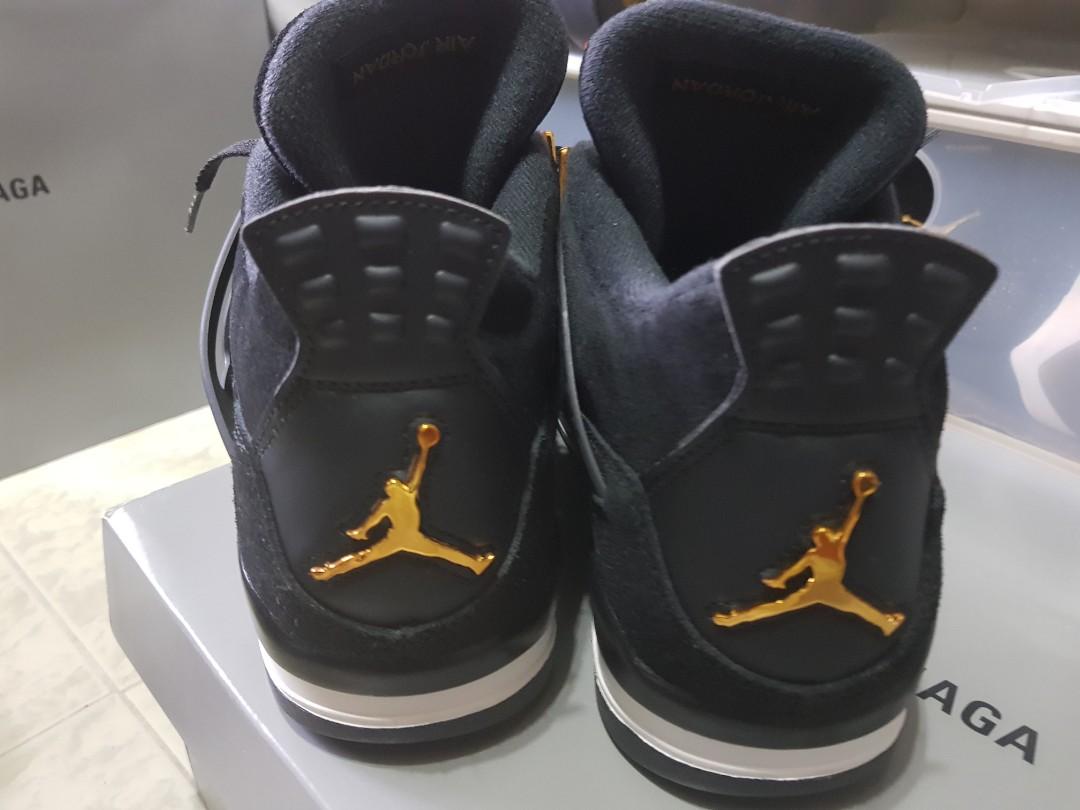 Jordan 4 Black metallic gold, Men's Fashion, Footwear, Sneakers on Carousell