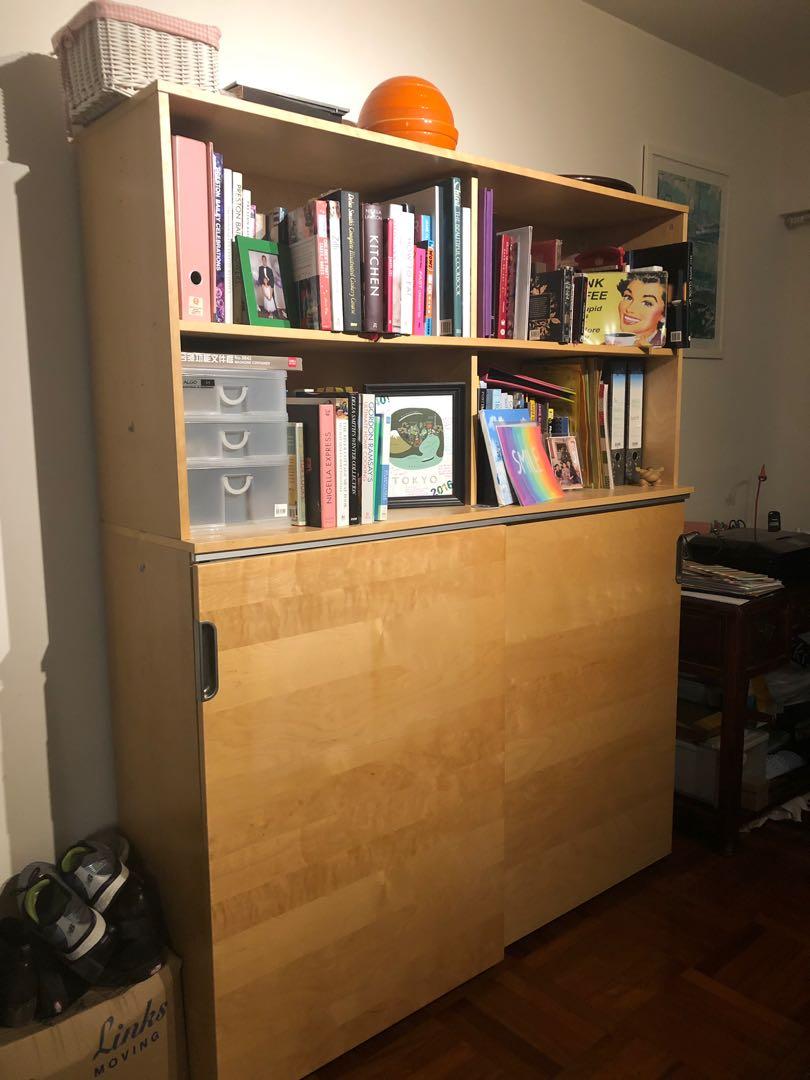 Large Ikea Bookcase With Sliding Doors Home Furniture