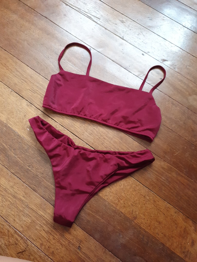 Maroon two piece swimsuit Clearance