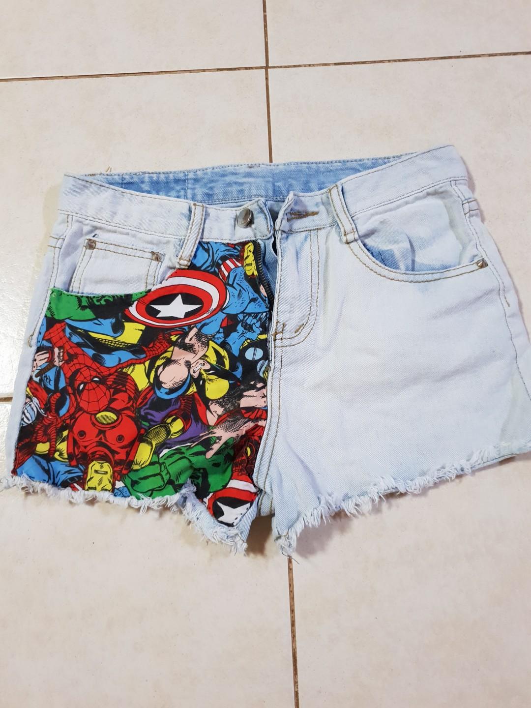 Marvel Patch Denim Shorts