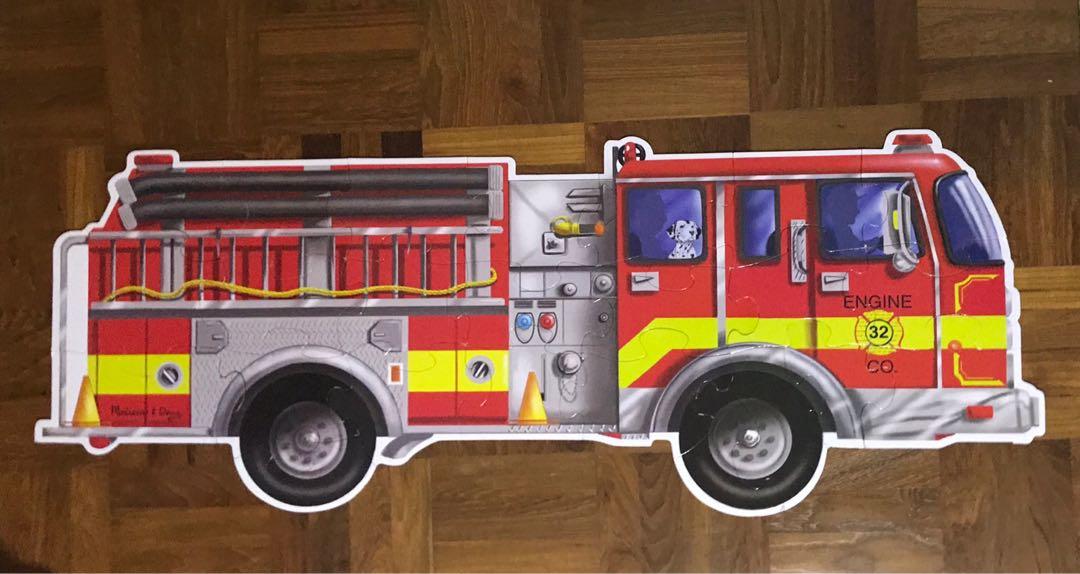 Melissa Doug Giant Fire Truck 24 Pieces Floor Puzzle Toys