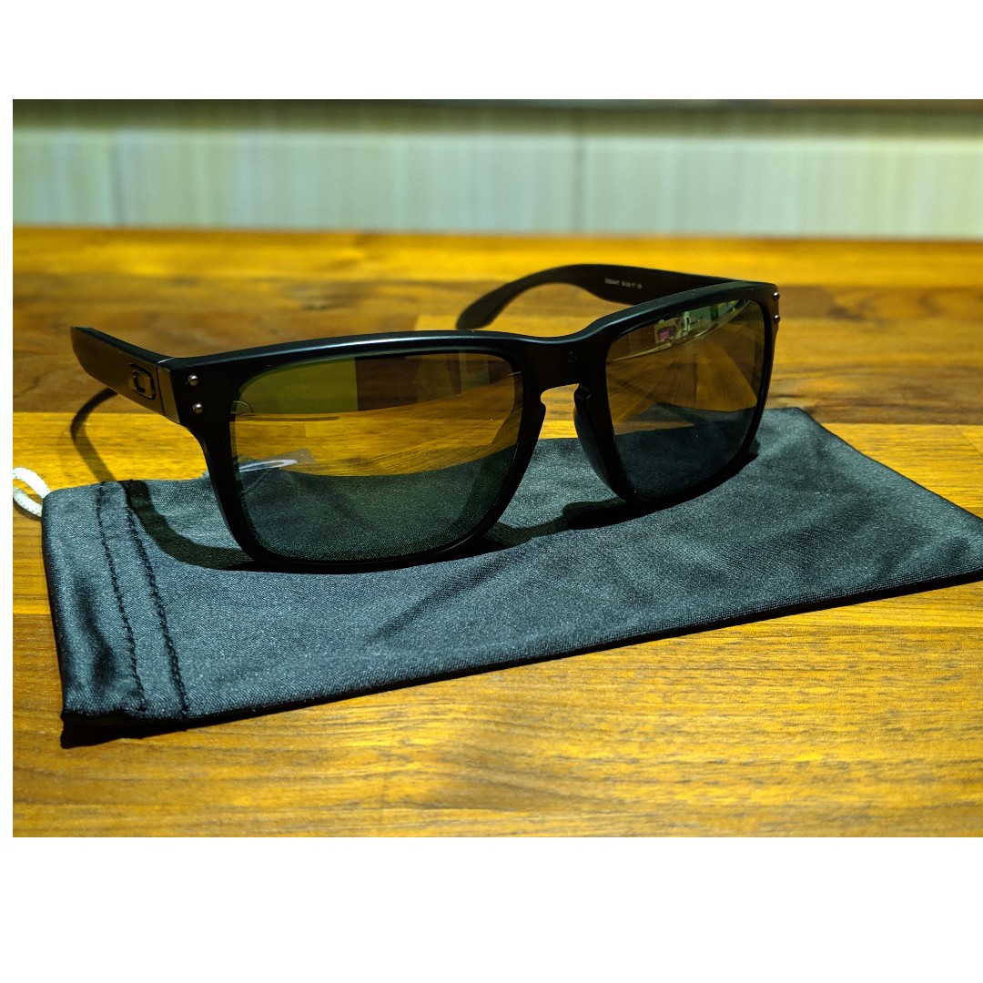 Oakley Holbrook Asia Fit Emerald Iridium Lens Matte Black Ink Frame Sunglasses OO9244 07