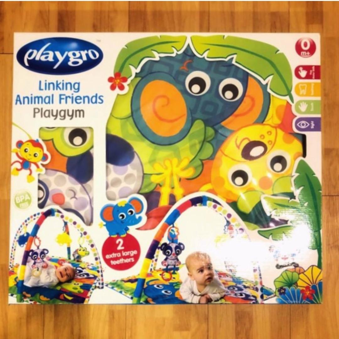 playgro linking animal friends play gym