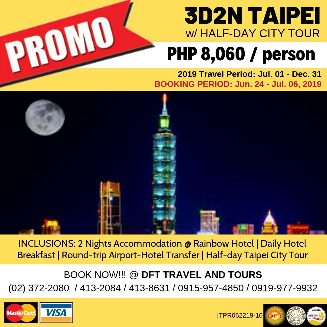 Promo 3d2n Taipei With Half Day City Tour On Carousell