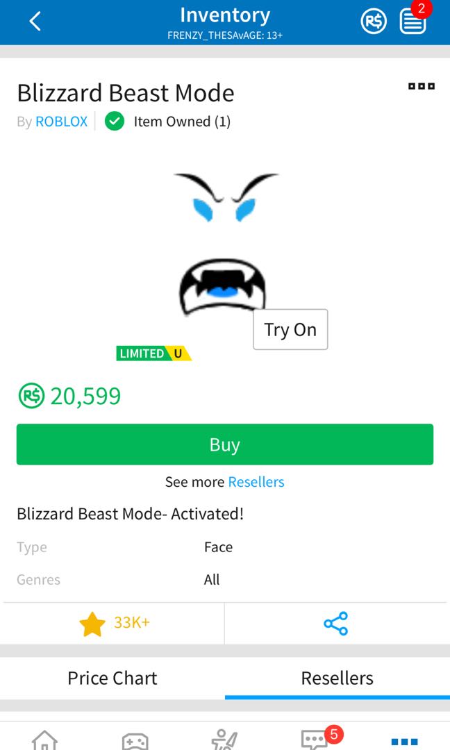 S Blizzard Beast Mode Roblox Jockeyunderwars Com - how to get free faces on roblox 2019 on ipad