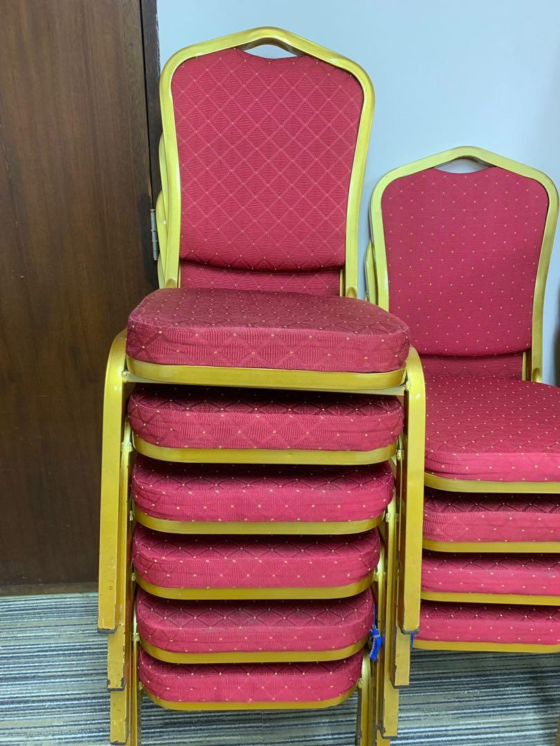 Stackable Red banquet chairs for restaurants, Furniture & Home Living
