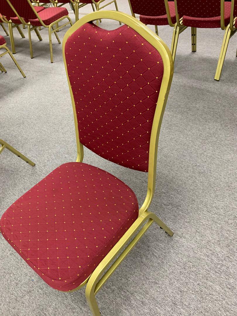 Stackable Red banquet chairs for restaurants, Furniture & Home Living
