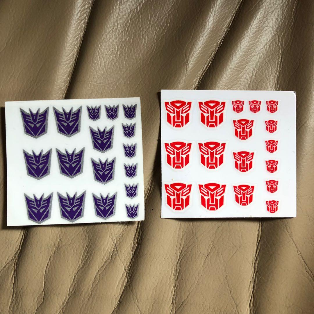 New Decepticons Symbol purple White border stickers set for transformers instock