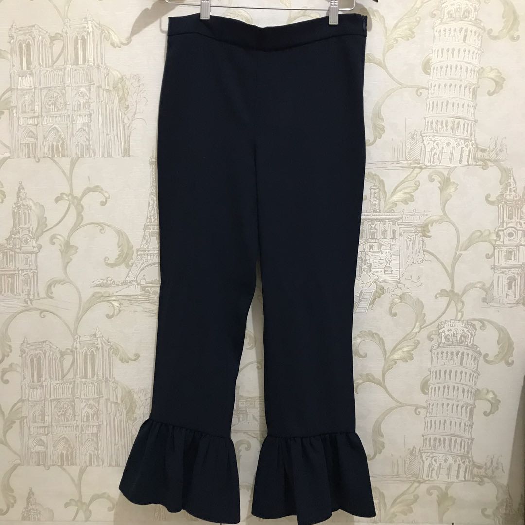 zara ruffle pants