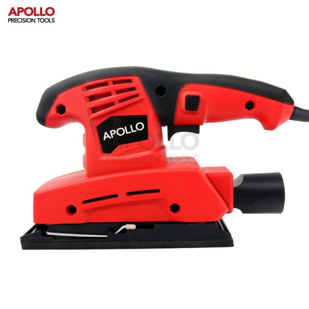 1133) HiSpec 135 Watt 1/3 Sheet Orbital Sander with 9 Piece Sand Paper Kit, Sanding Tool for