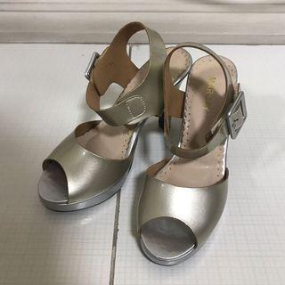 Silver strap shoes