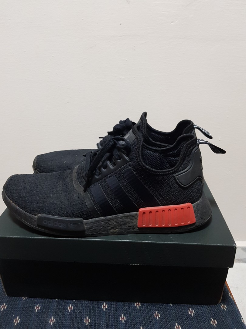 nmd r1 ripstop black and red