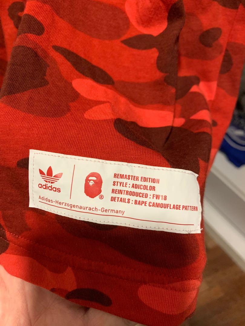 Bape x adidas adicolor tee raw red discount