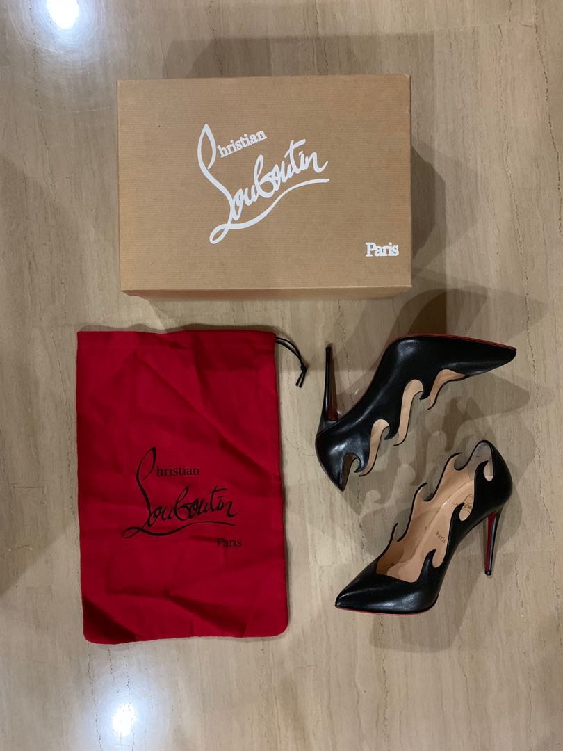 Matte black louboutin heels sale