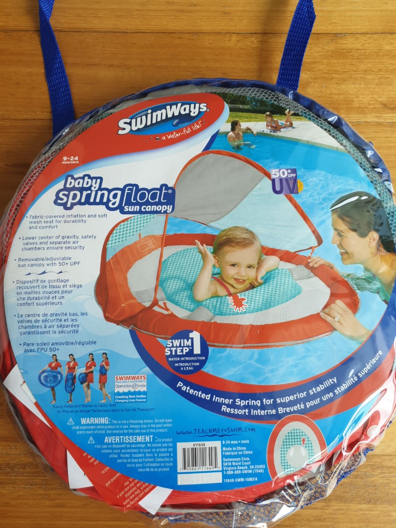 Baby Spring Float With Sun Canopy, Babies & Kids, Infant Playtime on