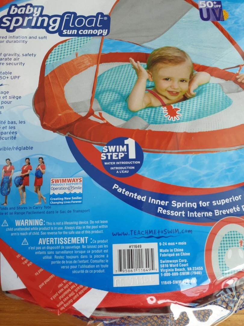 Baby Spring Float With Sun Canopy, Babies & Kids, Infant Playtime on