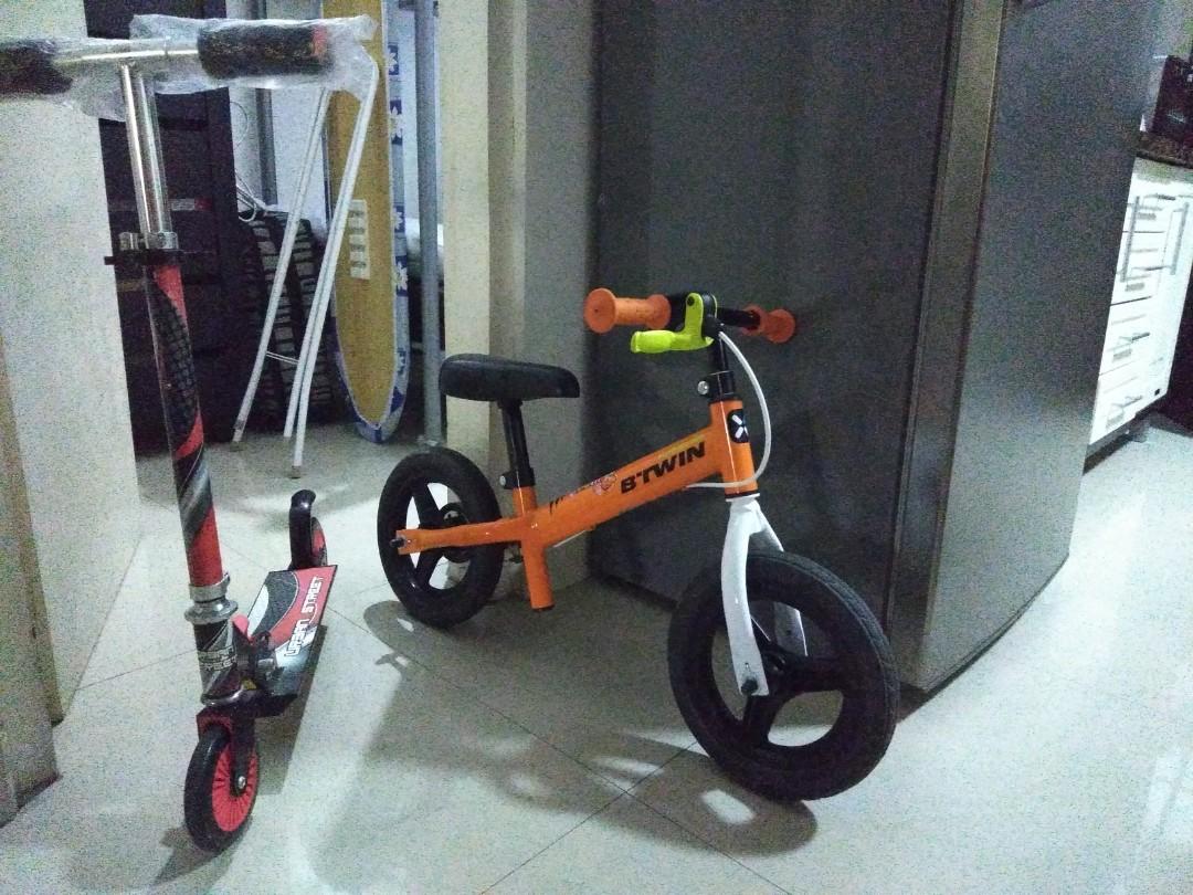 balance bike and scooter