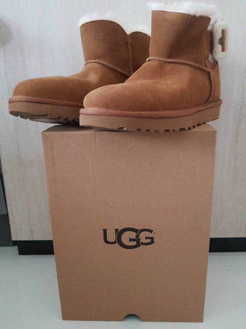 ugg mini bailey fluff buckle boot