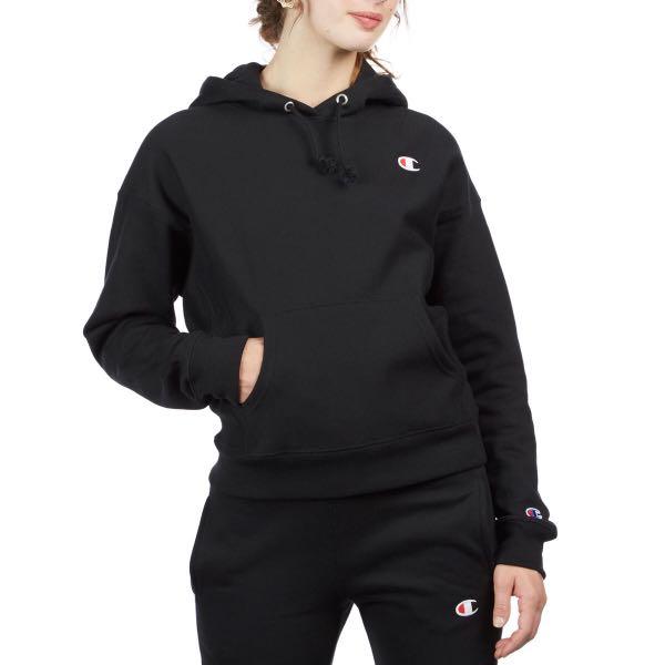 Champion black hoodie women hot sale
