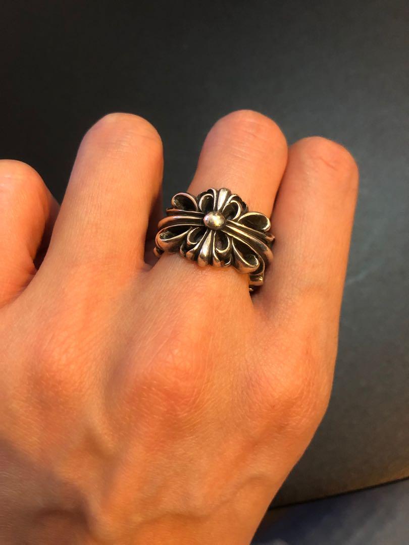 Chrome hearts floral online cross ring
