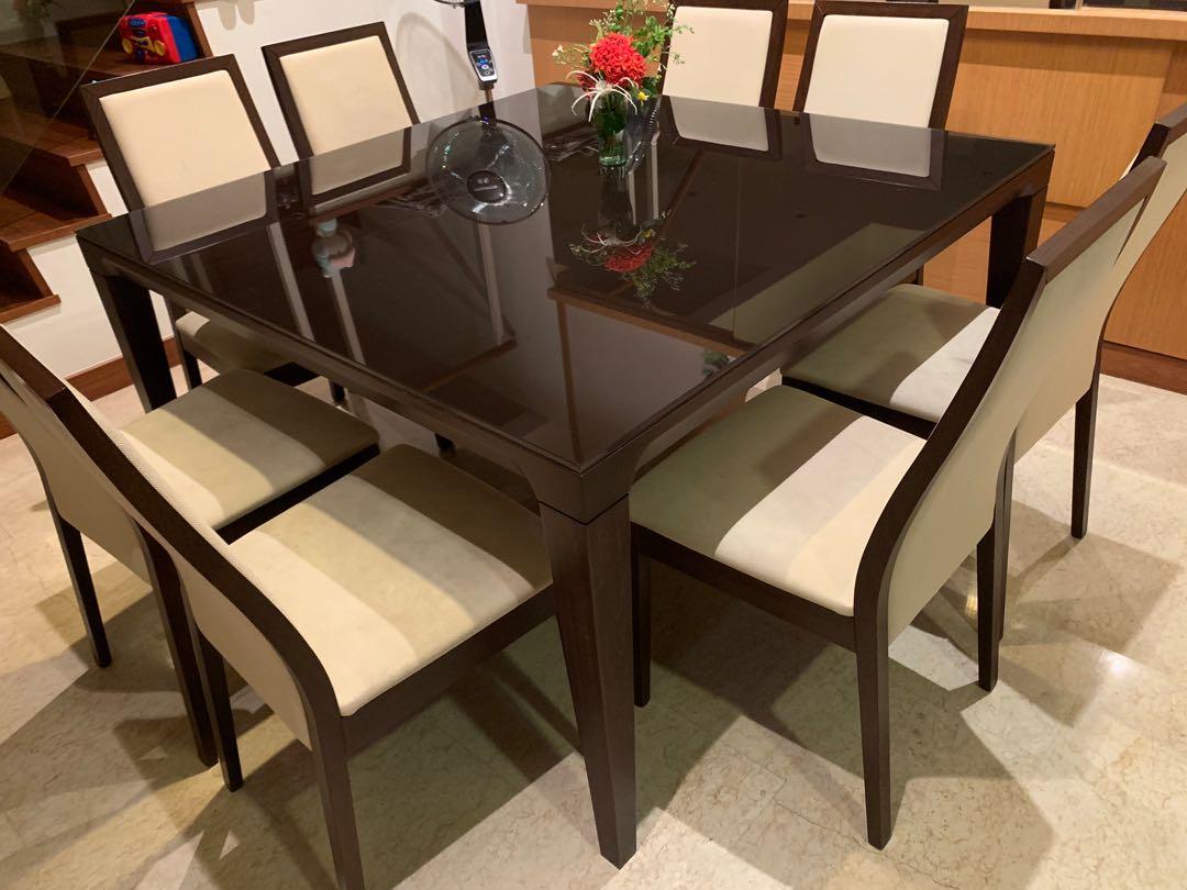 Dining Table 140 X 140 Cm C W 8 Chairs Furniture Tables Chairs On Carousell