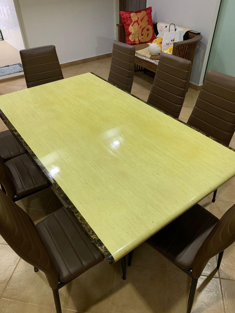 Dining Table Set (Category: Tables & Sets) located in Singapore. Submitted by twinkle_pebbles (Listing ID 235355913, Image 2). Description: Used Dinning Table comes with 8 chairs We are moving out There are others items for sales Welcome to view other items .