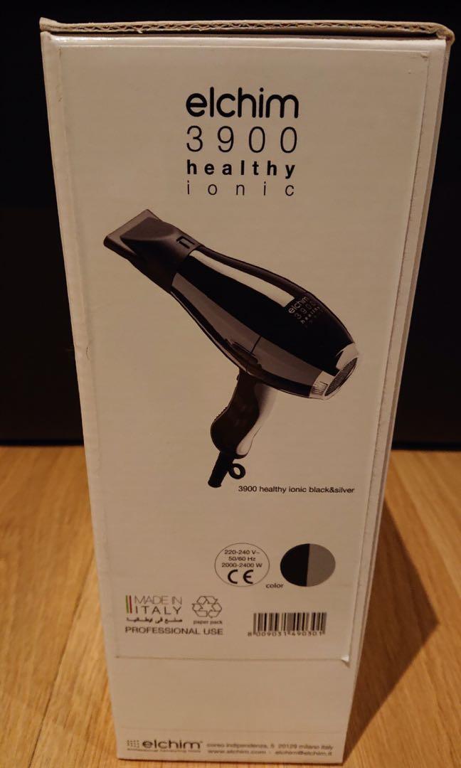 Elchim 3900 healthy ionic black on sale & silver hair dryer