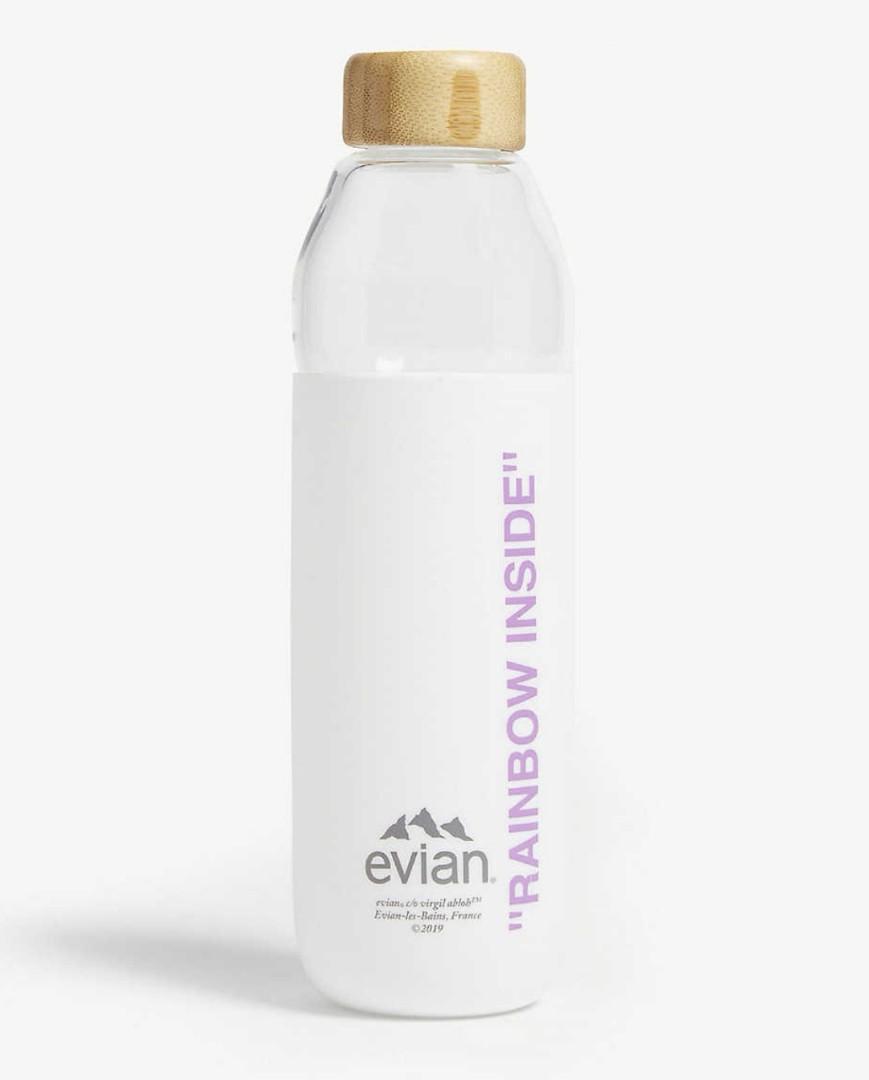 Evian water bottle off white outlet