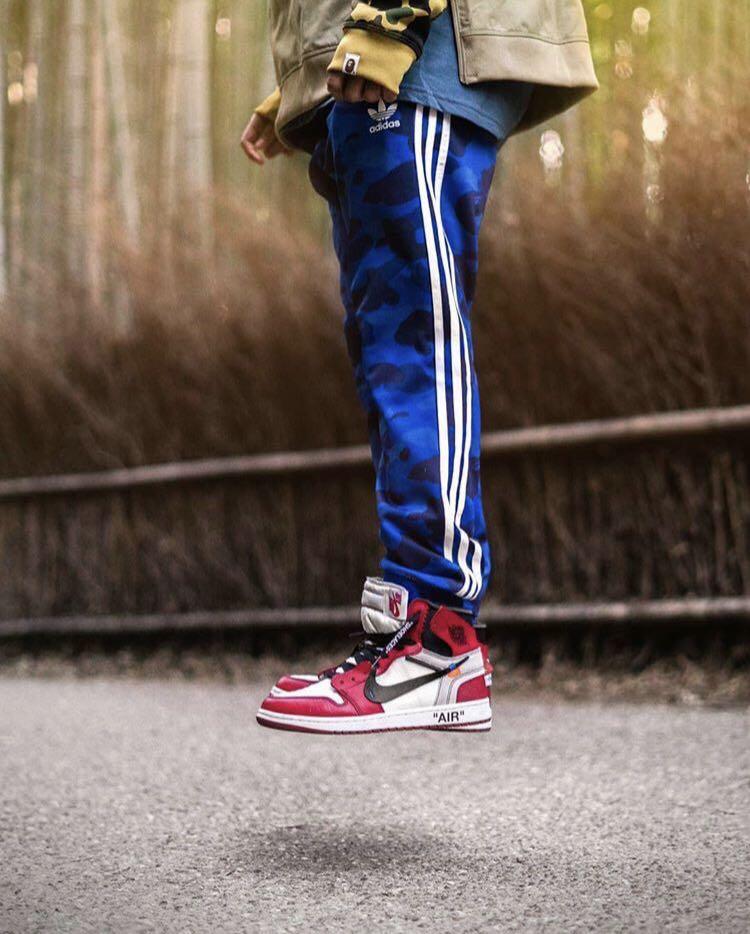 bape x adidas adicolor track pants blue