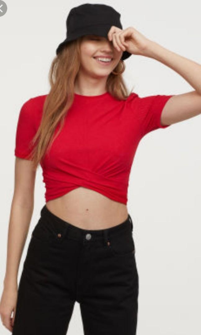 H&m twist crop best sale top