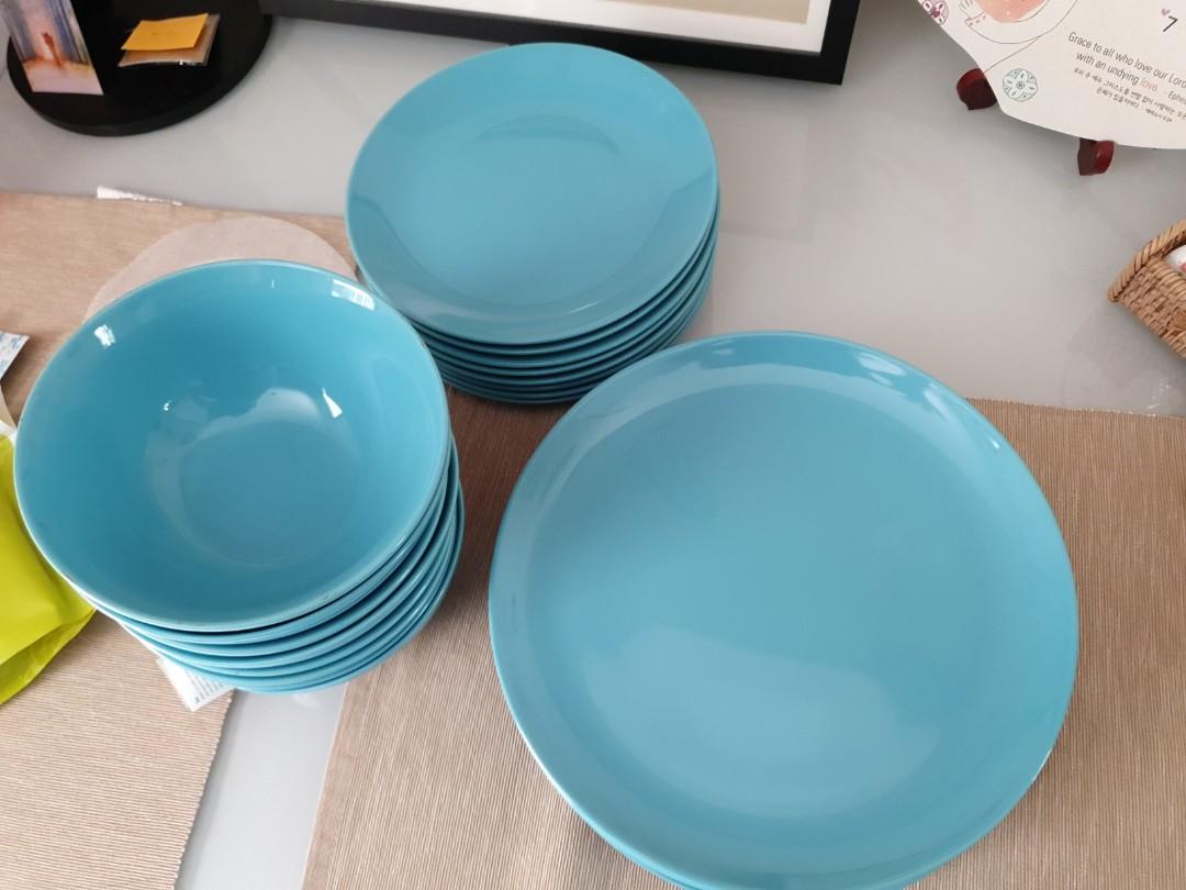 IKEA bowl and plates set, Furniture & Home Living, Kitchenware