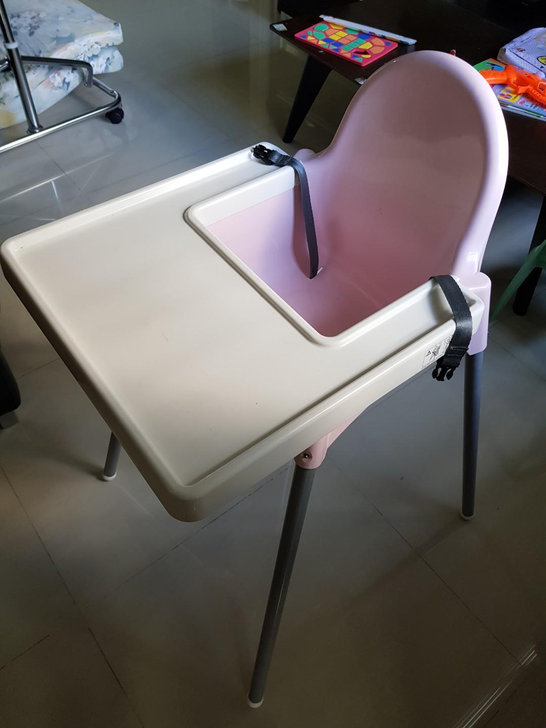 ikea high chair pink