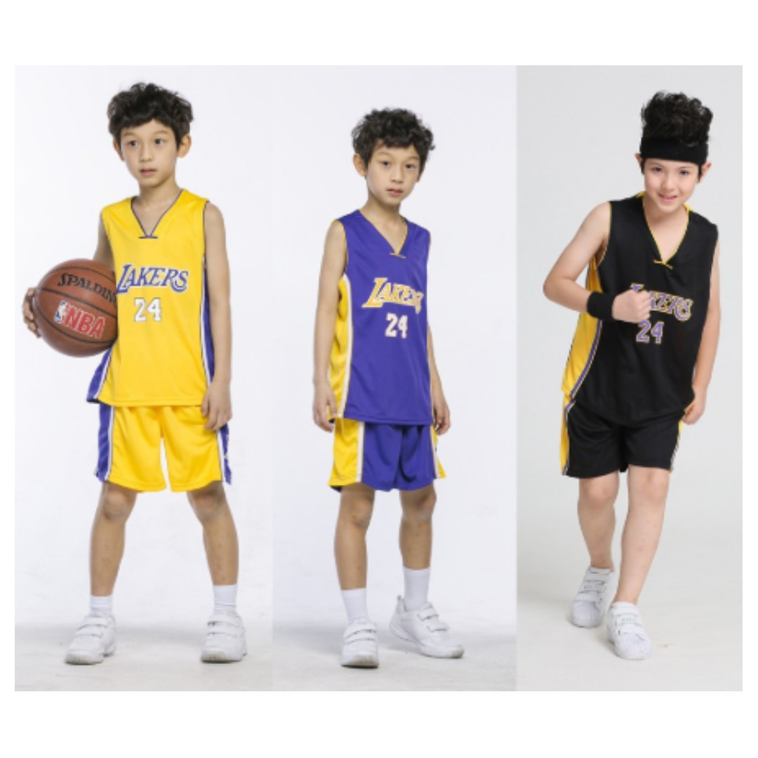 Lakers Kids Jersey Full Set Yellow Purple Black JuneToGo Carouselland MGAG101 Men s Fashion Activewear on Carousell
