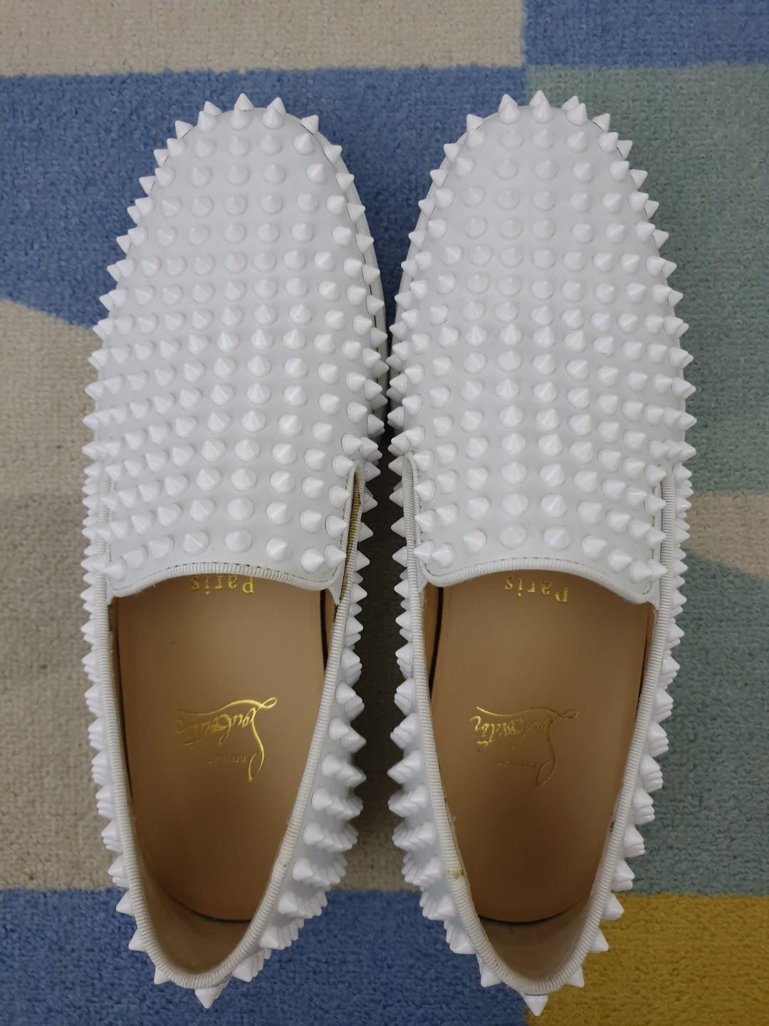 christian louboutin roller boat white