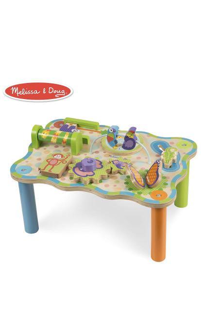 wooden activity play table