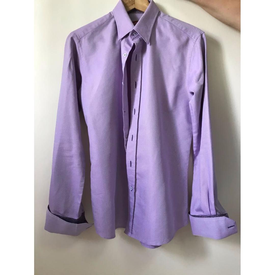 Men s Dark Purple Dress Shirt Men s Fashion Tops Sets Formal